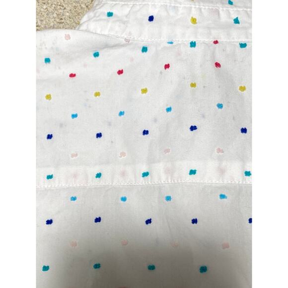 Talbots Rainbow Textured 3D Polka Dot Cotton Button Up Top Size M Resort Wear - Picture 10 of 10